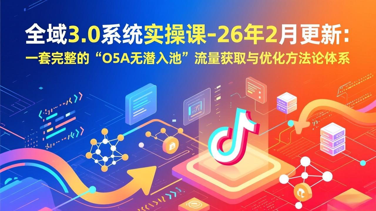 全域3.0系统实操课-26年2月更新：一套完整的“O5A无潜入池”流量获取与优化方法论体系-副业终点站
