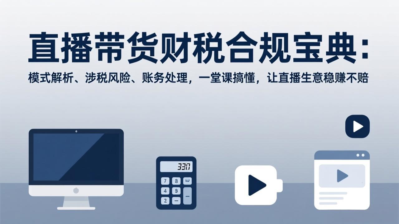直播带货财税合规宝典：模式解析、涉税风险、账务处理，一堂课搞懂，让直播生意稳赚不赔-副业终点站