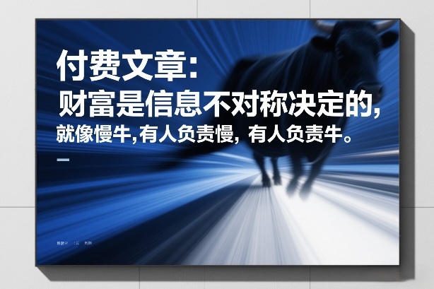 付费文章：财富是信息不对称决定的，就像慢牛，有人负责慢，有人负责牛-副业终点站