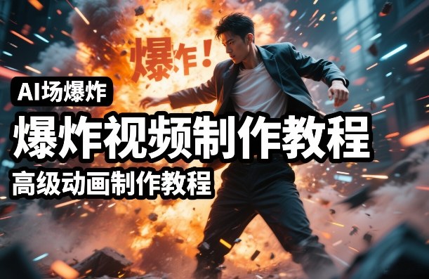AI场景爆炸视频制作教程，利用人物实拍视频制作出高级的动画特效-副业终点站