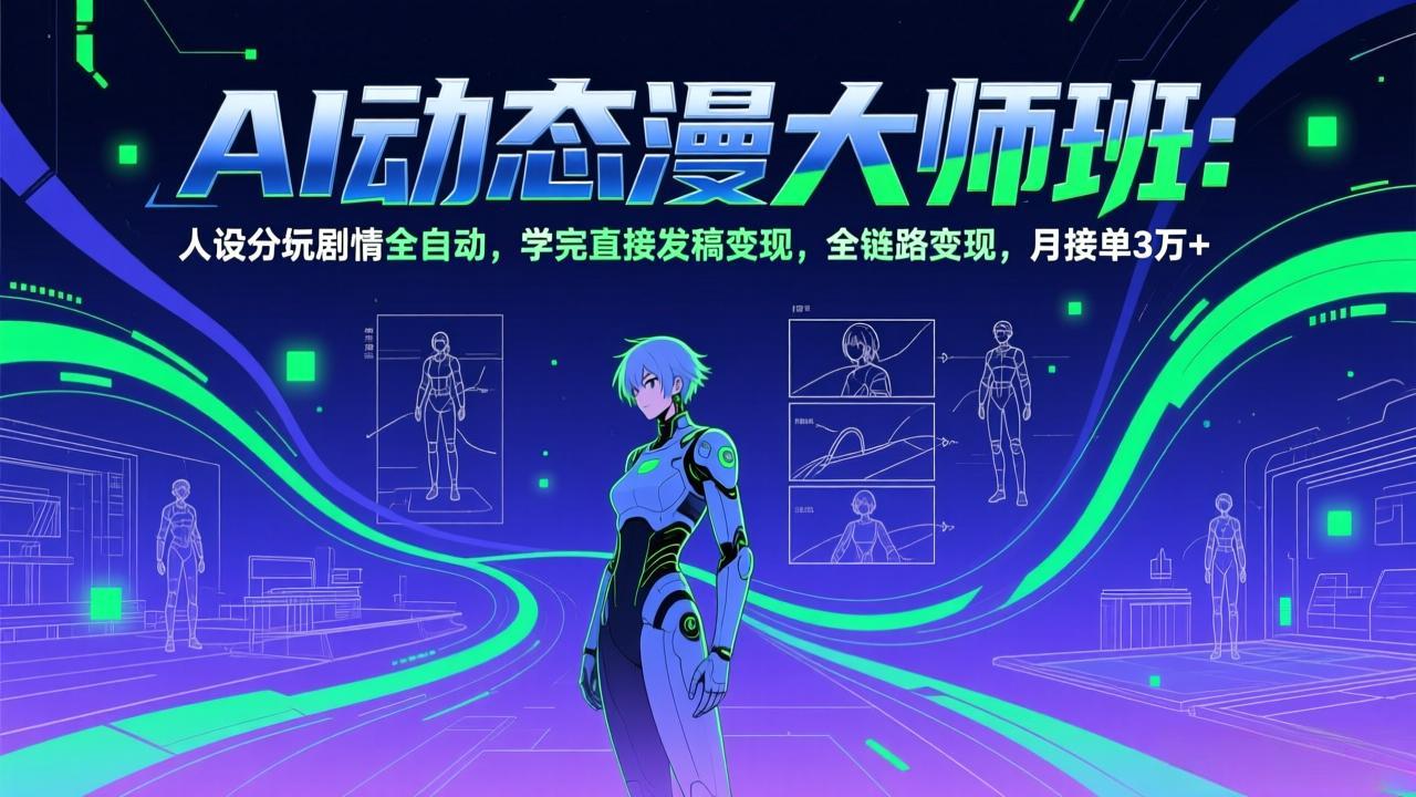 AI动态漫剧大师班:人设分镜剧情全自动,学完直接发稿变现,全链路变现,月接单3万+-副业终点站