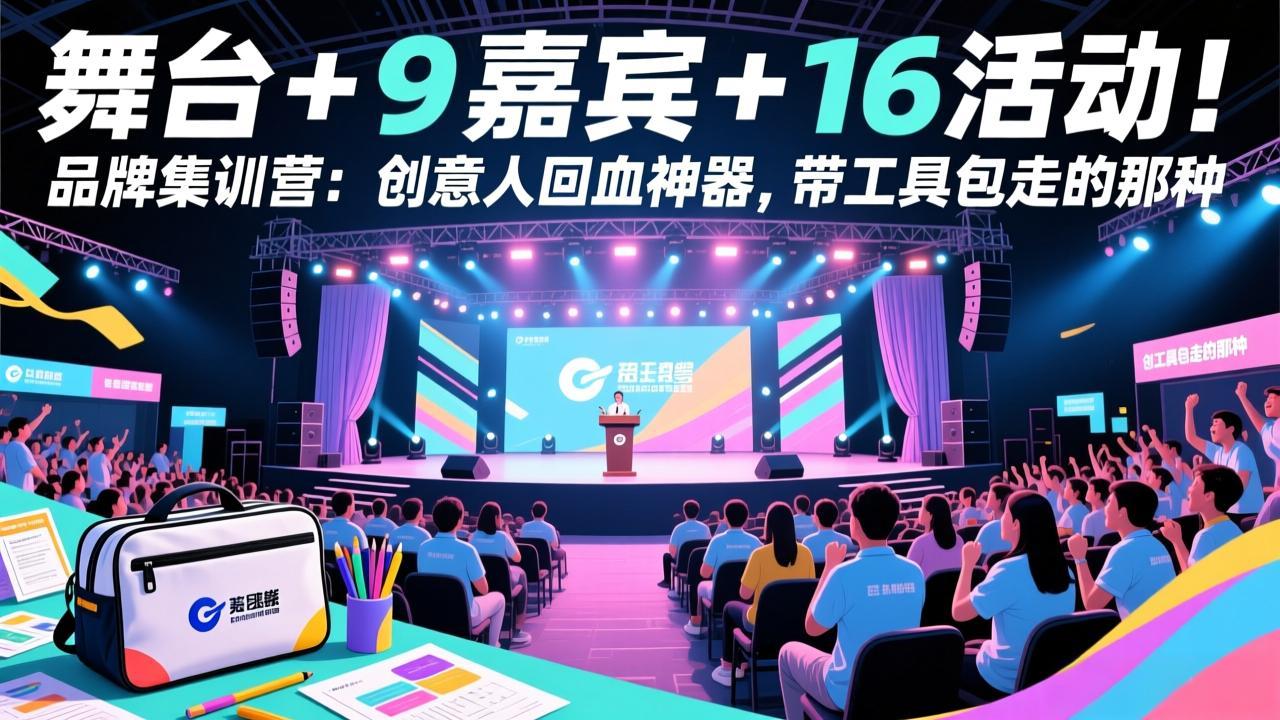 舞台 + 9 嘉宾 + 16 活动！品牌集训营：创意人回血神器，带工具包走的那种-副业终点站