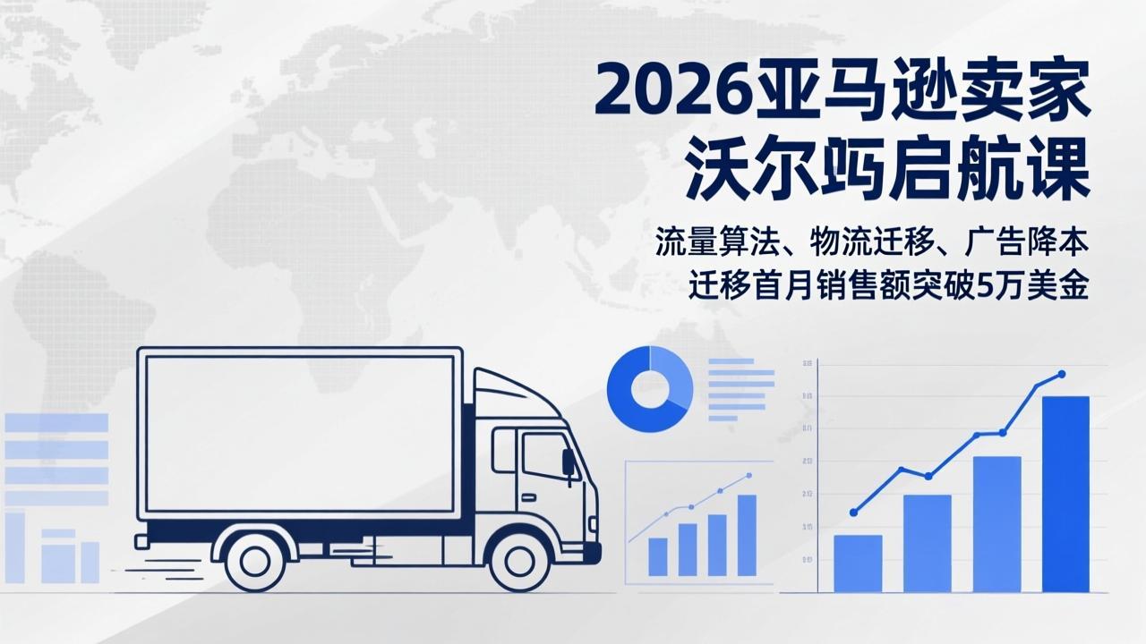 2026亚马逊卖家沃尔玛启航课，流量算法、物流迁移、广告降本，迁移首月销售额突破5万美金-副业终点站