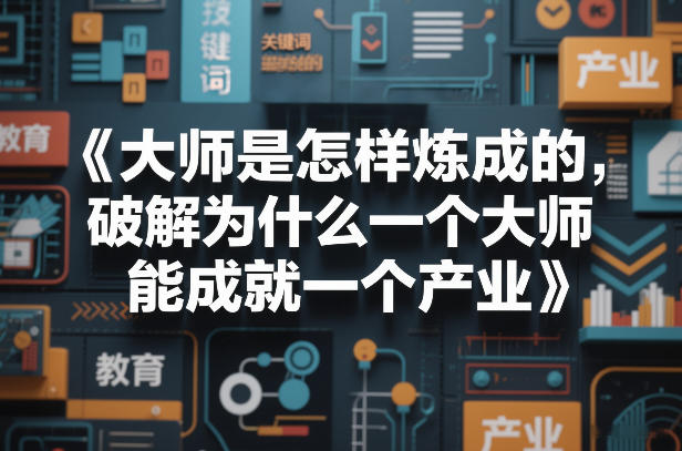 大师是怎样炼成的，破解为什么一个大师，能成就一个产业【电子书】-副业终点站