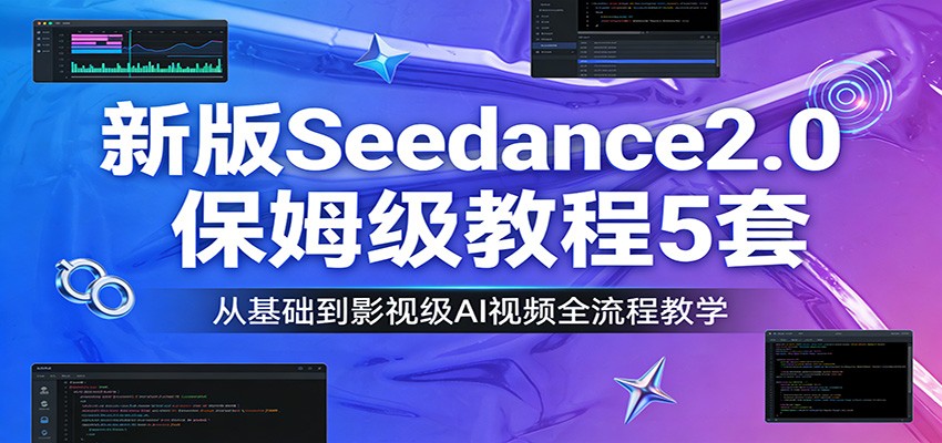 新版Seedance2.0保姆级教程5套：从基础到影视级AI视频全流程教学-副业终点站