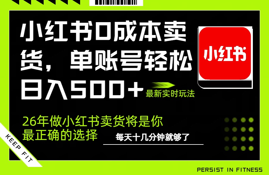 小红书0成本AI卖货,单账号轻松日入500+,完全托管AI,可矩阵放大-副业终点站