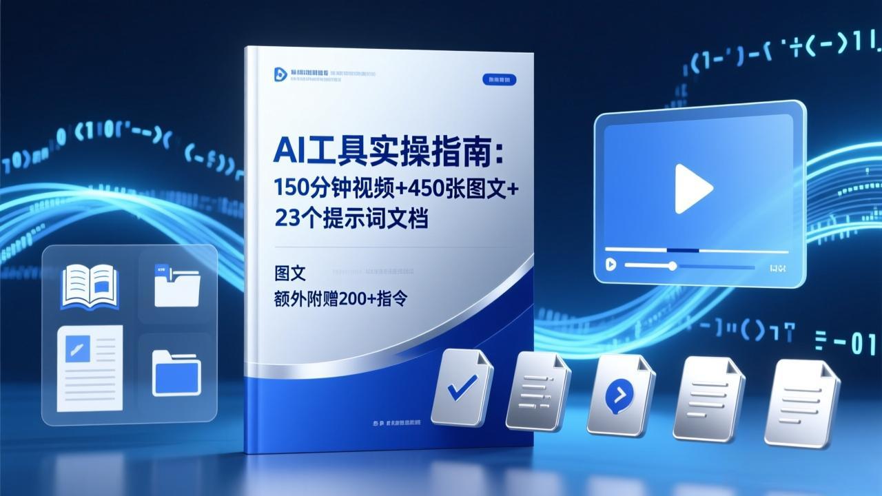 AI工具实操指南:150分钟视频+450张图文+23个提示词文档,额外附赠200+指令-副业终点站