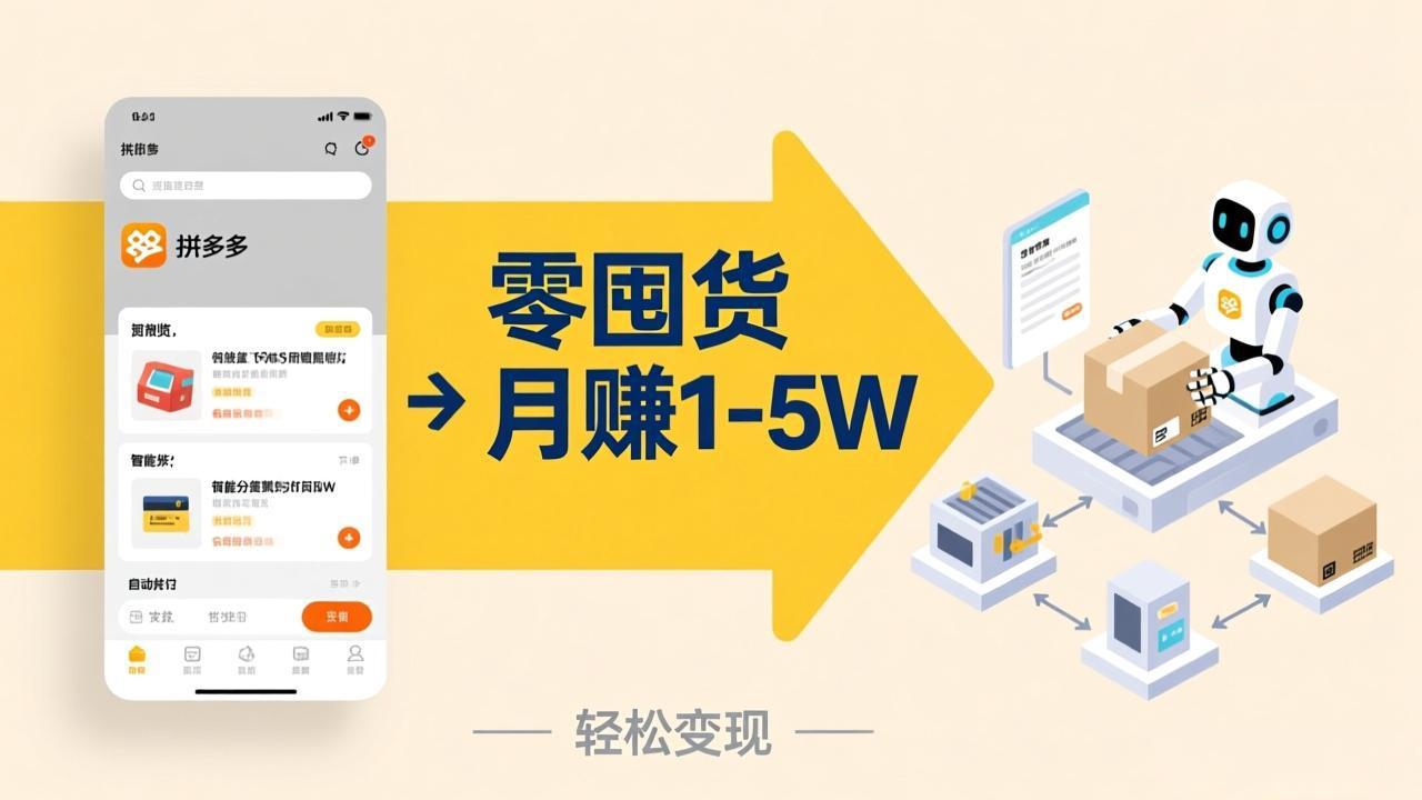 不用囤货不用跑单！拼多多虚拟玩法，机器人管理发货和客服，帮你月赚 1-5W-副业终点站
