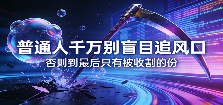 付费文章《通人千万别盲目追风口》否则到最后只有被收割的份-副业终点站