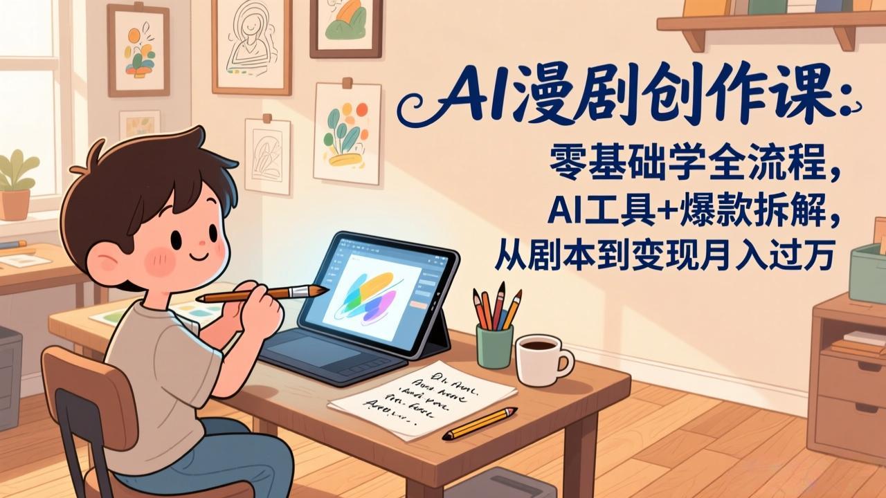 AI漫剧创作课：零基础学全流程，AI工具+爆款拆解，从剧本到变现月入过万-副业终点站