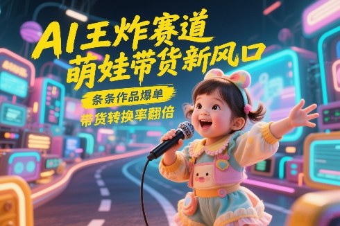 AI王炸赛道，萌娃带货新风口，条条作品爆单，带货转换率翻倍，核心逻辑拆解-副业终点站