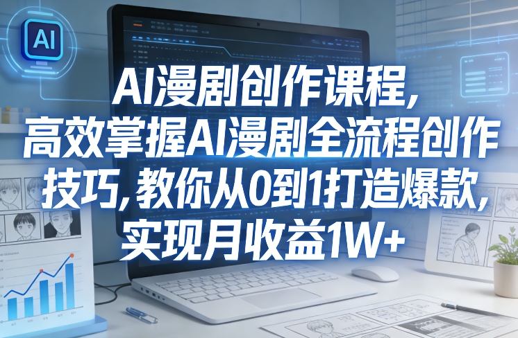 某社群AI漫剧创作课程，高效掌握AI漫剧全流程创作技巧，教你从0到1打造爆款，实现月收益1W+-副业终点站
