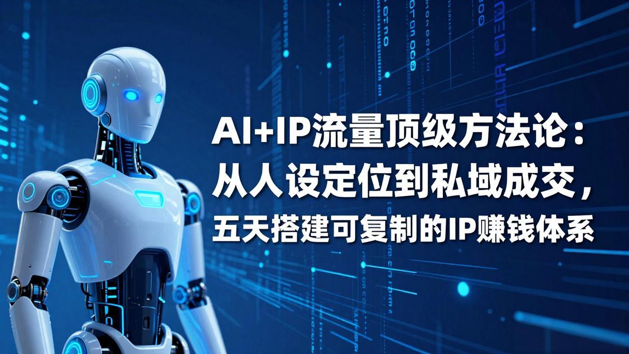 AI+IP顶级方法论：从人设定位到私域成交，五天搭建可复制的IP赚钱体系-副业终点站