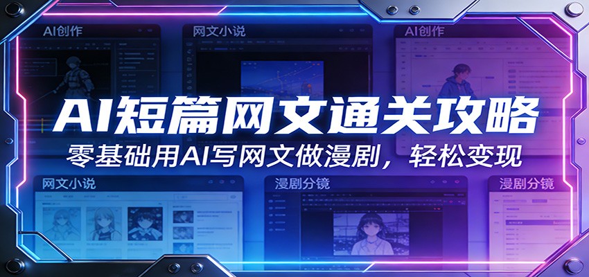 AI短篇网文通关攻略：零基础用AI写网文做漫剧，轻松变现-副业终点站