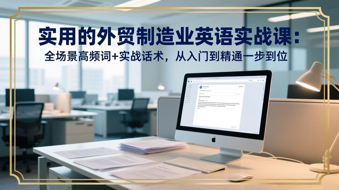实用的外贸制造业英语实战课：全场景高频词+实战话术，从入门到精通一步到位-副业终点站