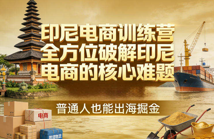 印尼电商训练营，全方位破解印尼电商的核心难题，普通人也能出海掘金-副业终点站