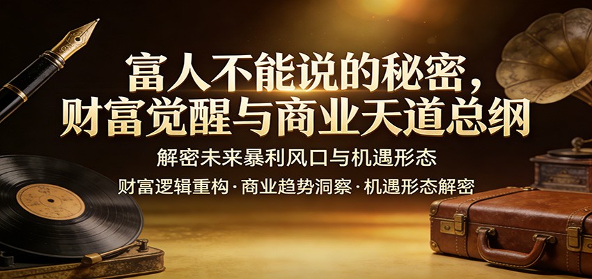 富人不能说的秘密，财富觉醒与商业天道总纲，解密未来暴利风口与机遇形态-副业终点站