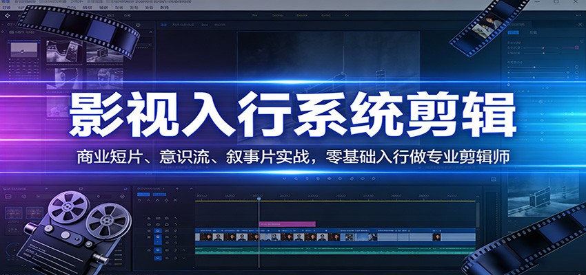 影视系统剪辑，商业短片、意识流、叙事片实战，零基础入行做专业剪辑师-副业终点站