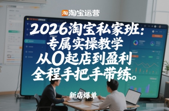 2026淘宝私家班：专属实操教学，从0起店到盈利，全程手把手带练(更新26年3月)-副业终点站