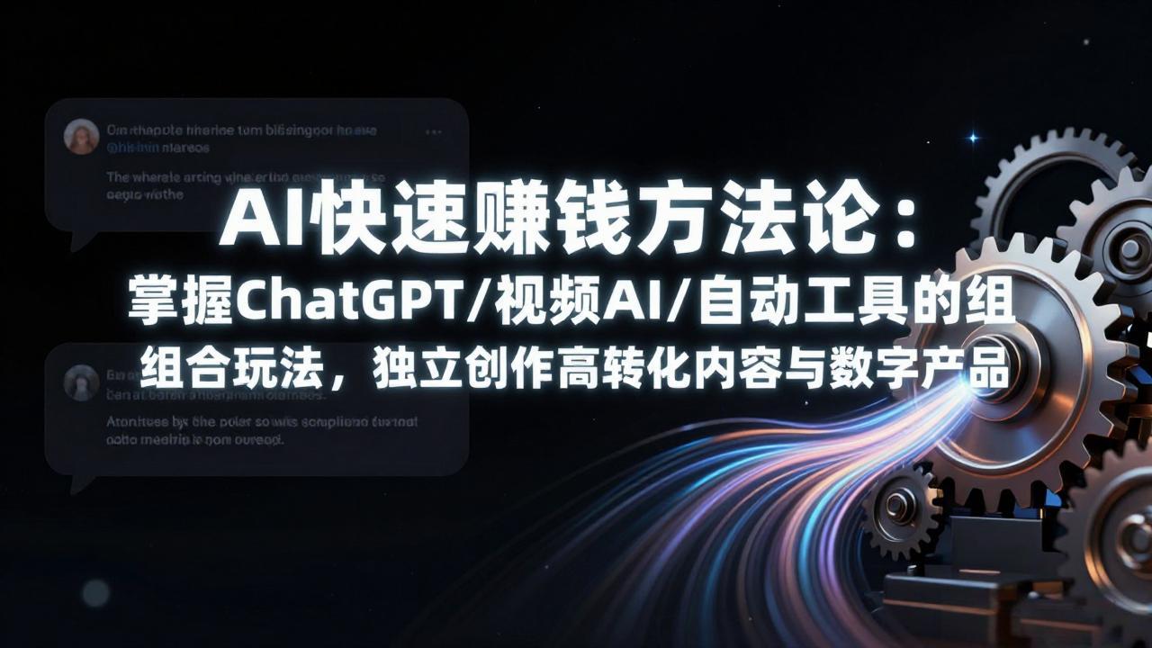 AI快速赚钱方法论：掌握ChatGPT/视频AI/自动化工具的组合玩法，独立创作高转化内容与数字产品-副业终点站