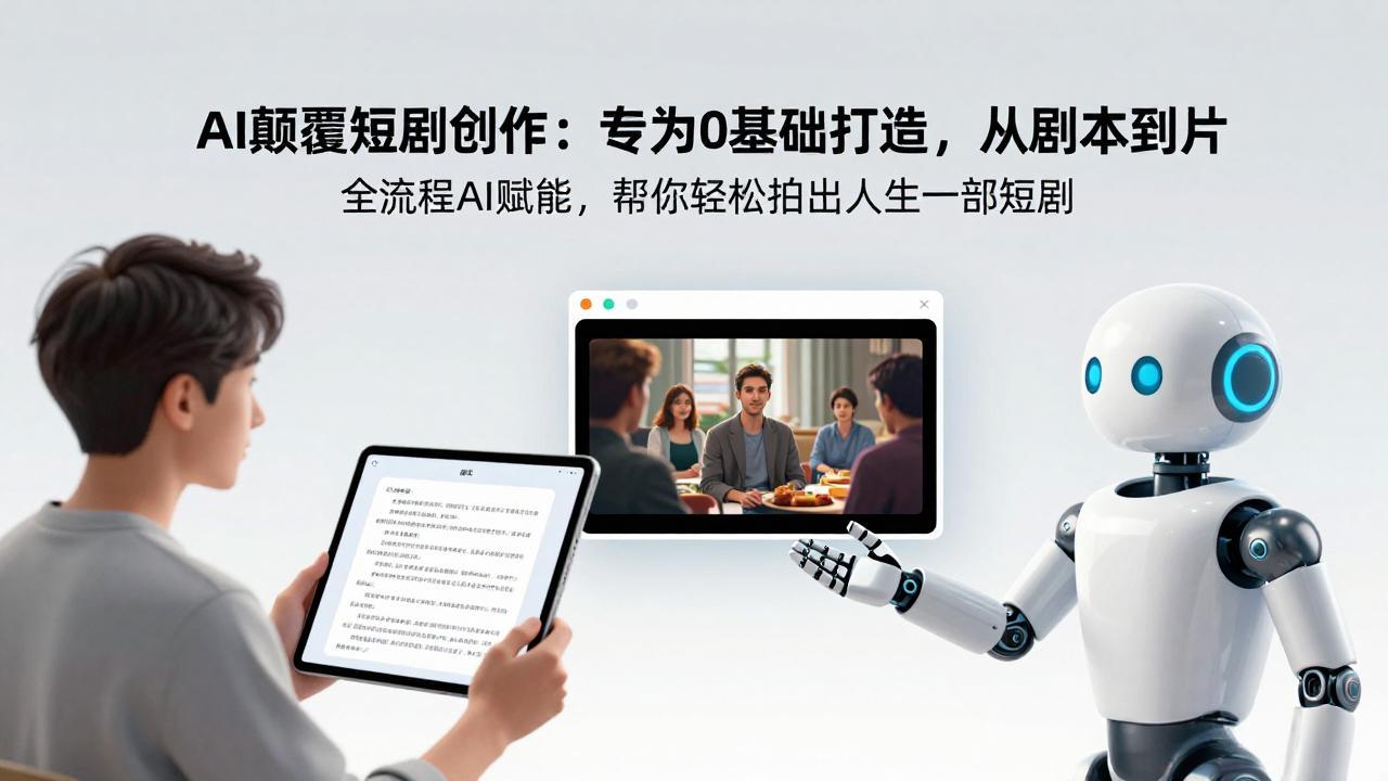 AI颠覆短剧创作：专为0基础打造，从剧本到成片全流程AI赋能，帮你轻松拍出人生第一部短剧-副业终点站