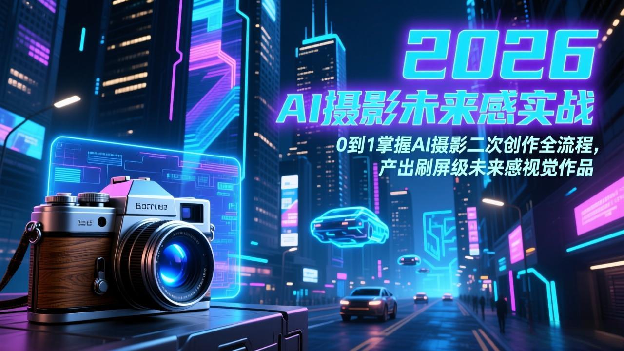 2026 AI摄影未来感实战:0到1掌握AI摄影二次创作全流程,产出刷屏级未来感视觉作品-副业终点站