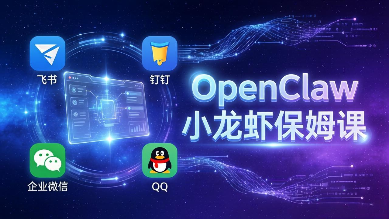 OpenClaw小龙虾保姆课： Windows/macOS/Linux/Docker全系统安装，飞书+钉钉+企业微信+QQ 全接入-副业终点站
