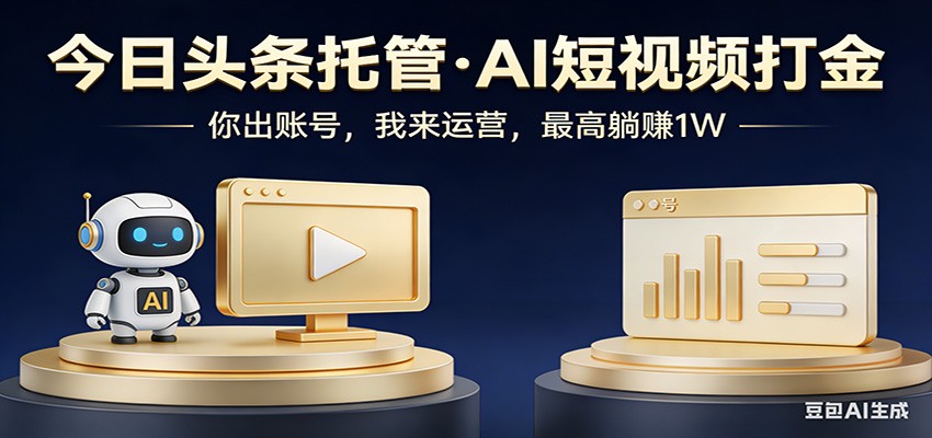 头条号AI托管,我提供作品,你提供账号,每天5分钟发布,小白躺赚3000+-副业终点站