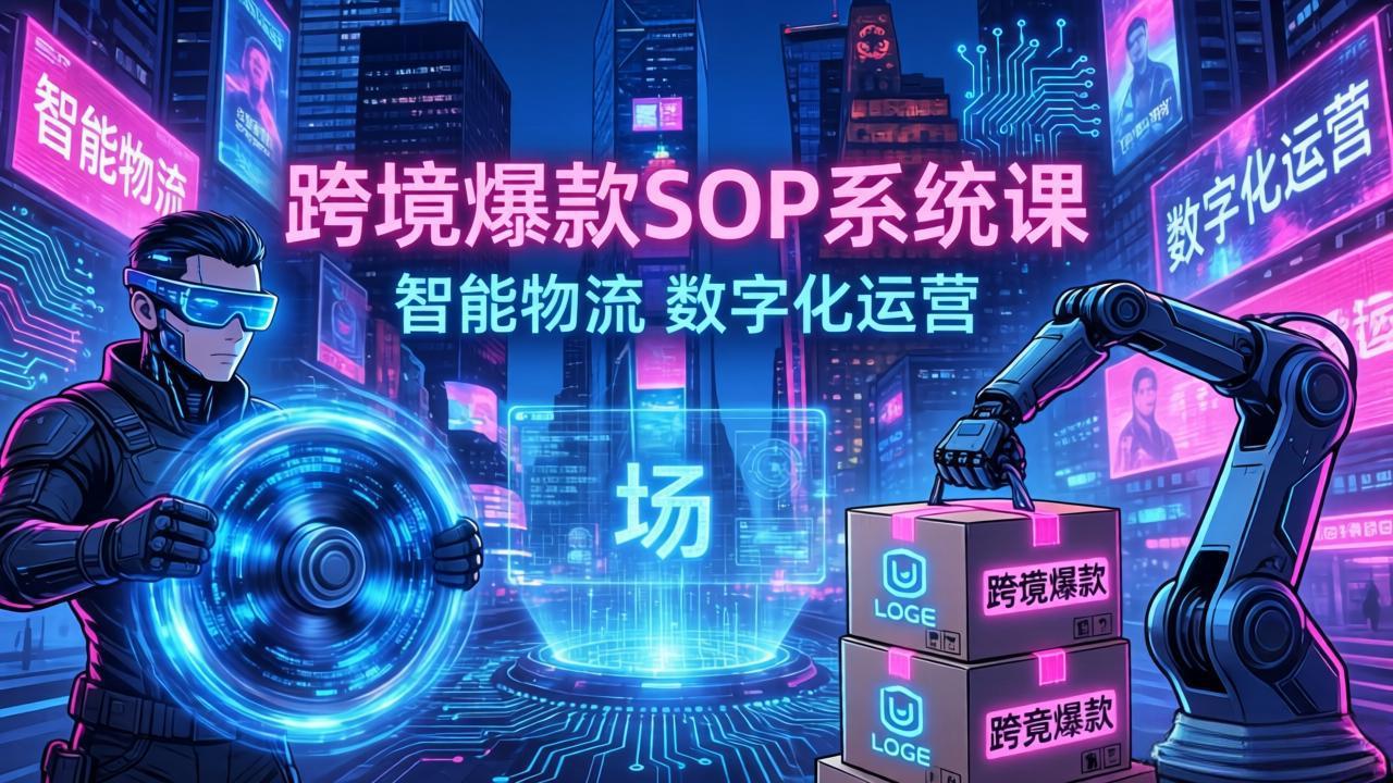 跨境爆款SOP系统课，“内容飞轮+精准投放+AI自动化”为核心，拆解“人×货×场”黄金公式-副业终点站