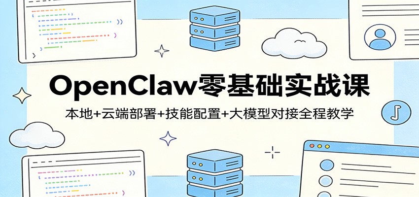 OpenClaw零基础实战课：本地+云端部署+技能配置+大模型对接全程教学-副业终点站