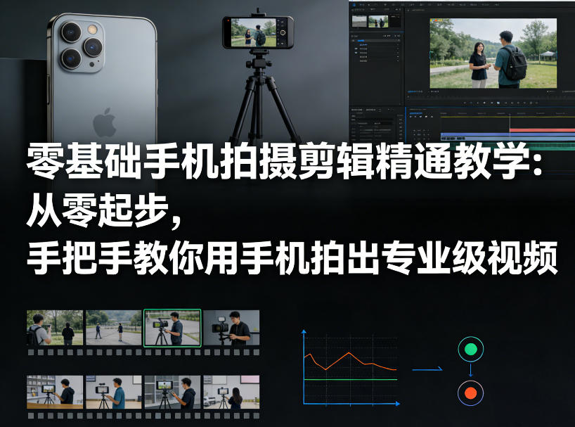 零基础手机拍摄剪辑精通教学：从零起步，手把手教你用手机拍出专业级视频-副业终点站