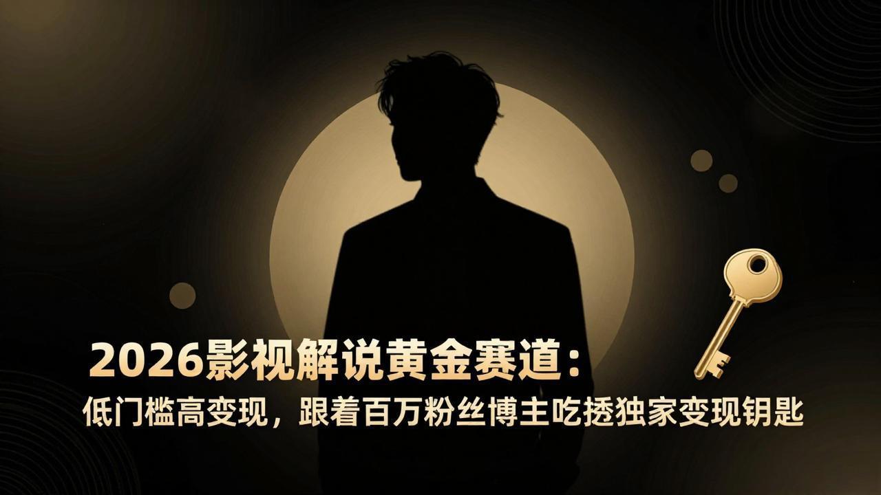 2026影视解说黄金赛道:低门槛高变现,跟着百万粉丝博主吃透独家变现钥匙-副业终点站