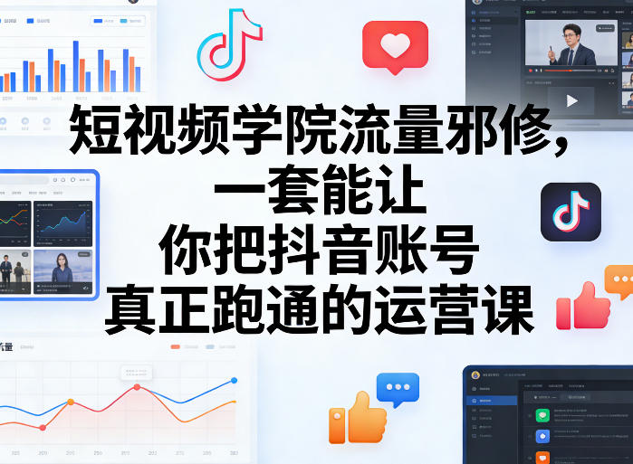 短视频学院流量邪修，一套能让你把抖音账号真正跑通的运营课-副业终点站