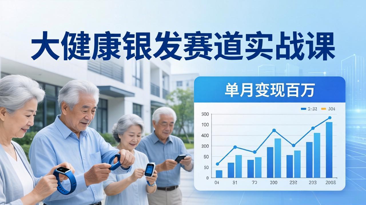 大健康银发赛道实战课：拆解视频号线索型 IP 单月变现百万逻辑，教你精准获客高效变现-副业终点站