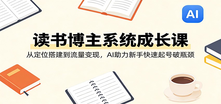读书博主系统成长课：从定位搭建到流量变现，AI助力新手快速起号破瓶颈-副业终点站