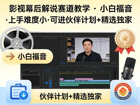 某大佬的影视幕后解说赛道教学，小白福音，上手难度小，可进伙伴计划+精选独家-副业终点站