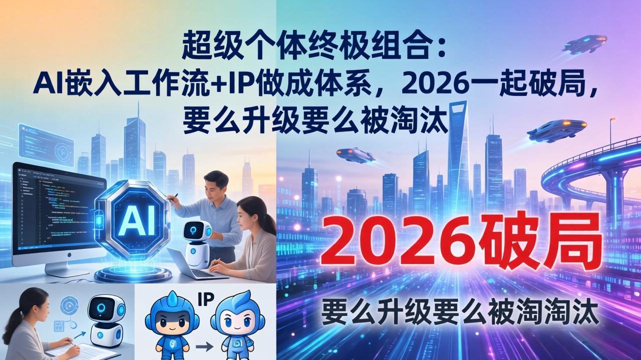 超级个体终极组合：AI嵌入工作流+IP做成体系，2026一起破局，要么升级要么被淘汰-副业终点站