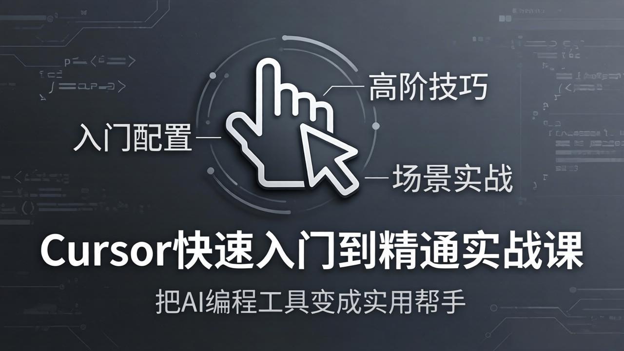 Cursor快速入门到精通实战课:入门配置+高阶技巧+场景实战,把AI编程工具变成实用帮手-副业终点站