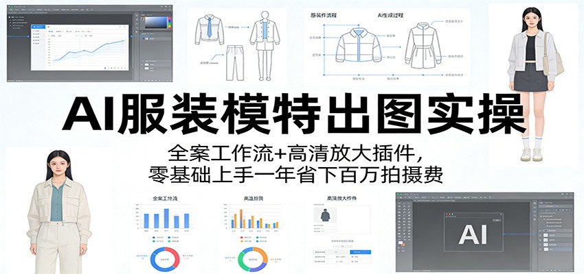 AI服装模特出图实操：全案工作流+ 高清放大插件，零基础上手一年省下百万拍摄费-副业终点站
