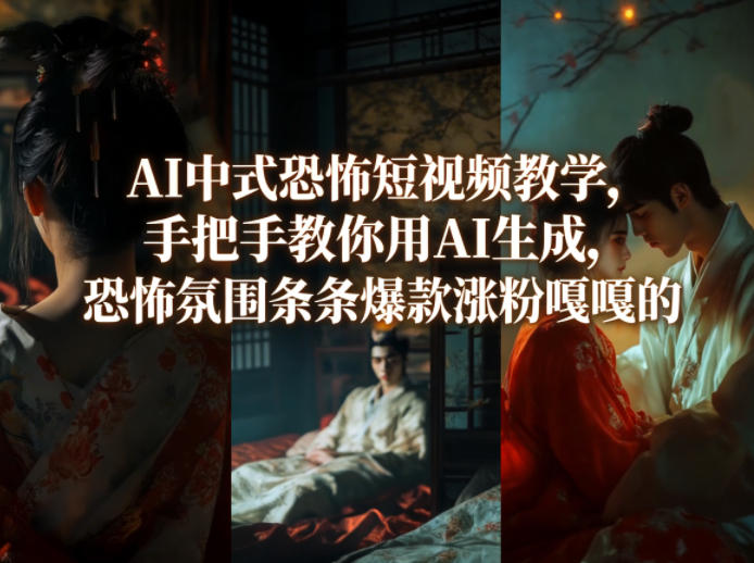 AI中式恐怖短视频教学，手把手教你用AI生成，恐怖氛围条条爆款涨粉嘎嘎的-副业终点站