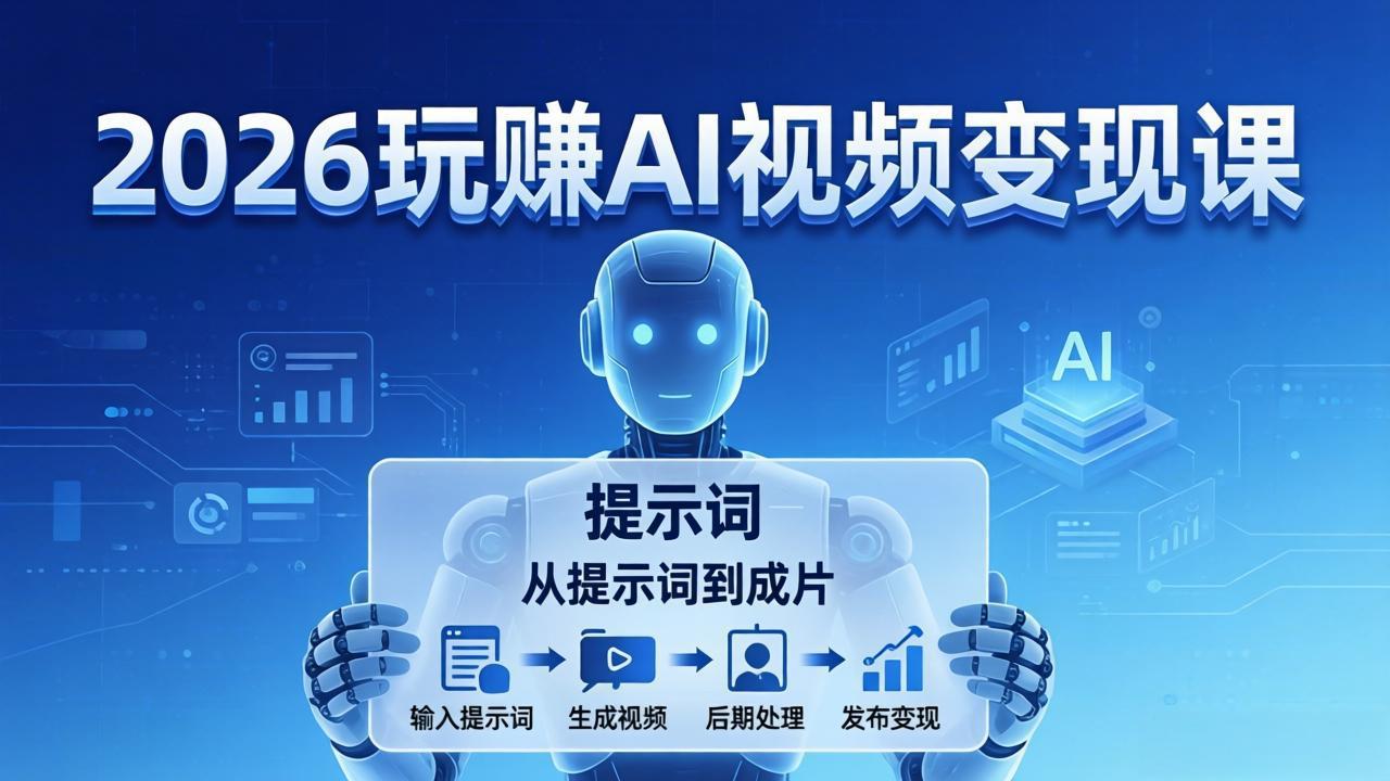 2026玩赚AI视频变现课:掌握 AI 视频全流程技能,从提示词到成片高效产出-副业终点站