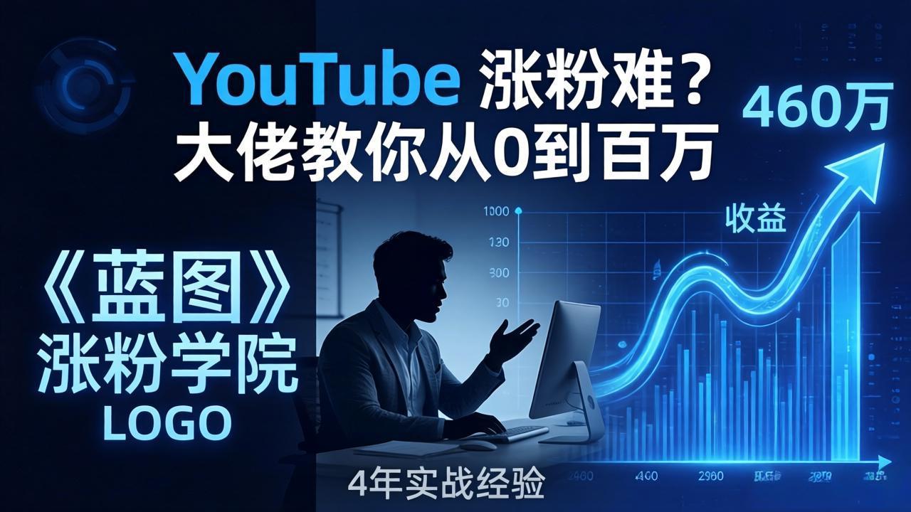 YouTube 涨粉难?《蓝图涨粉学院》:4 年赚 460 万的大佬教策略,从0到百万有路径!-副业终点站