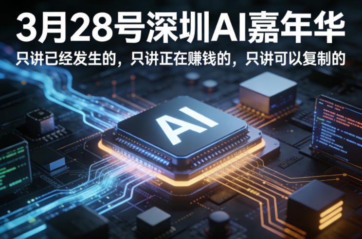 3月28号深圳AI嘉年华，只讲已经发生的，只讲正在賺钱的，只讲可以复制的-副业终点站