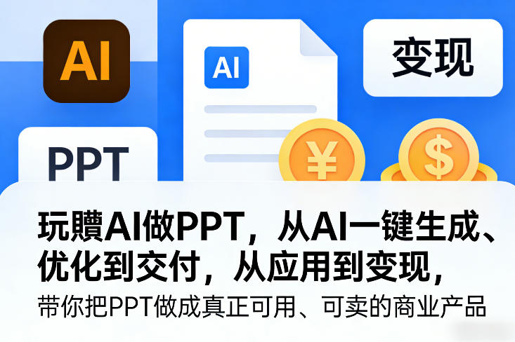 玩賺AI做PPT，从AI一键生成、优化到交付，从应用到变现，带你把PPT做成真正可用、可卖的商业产品(更新0401)-副业终点站