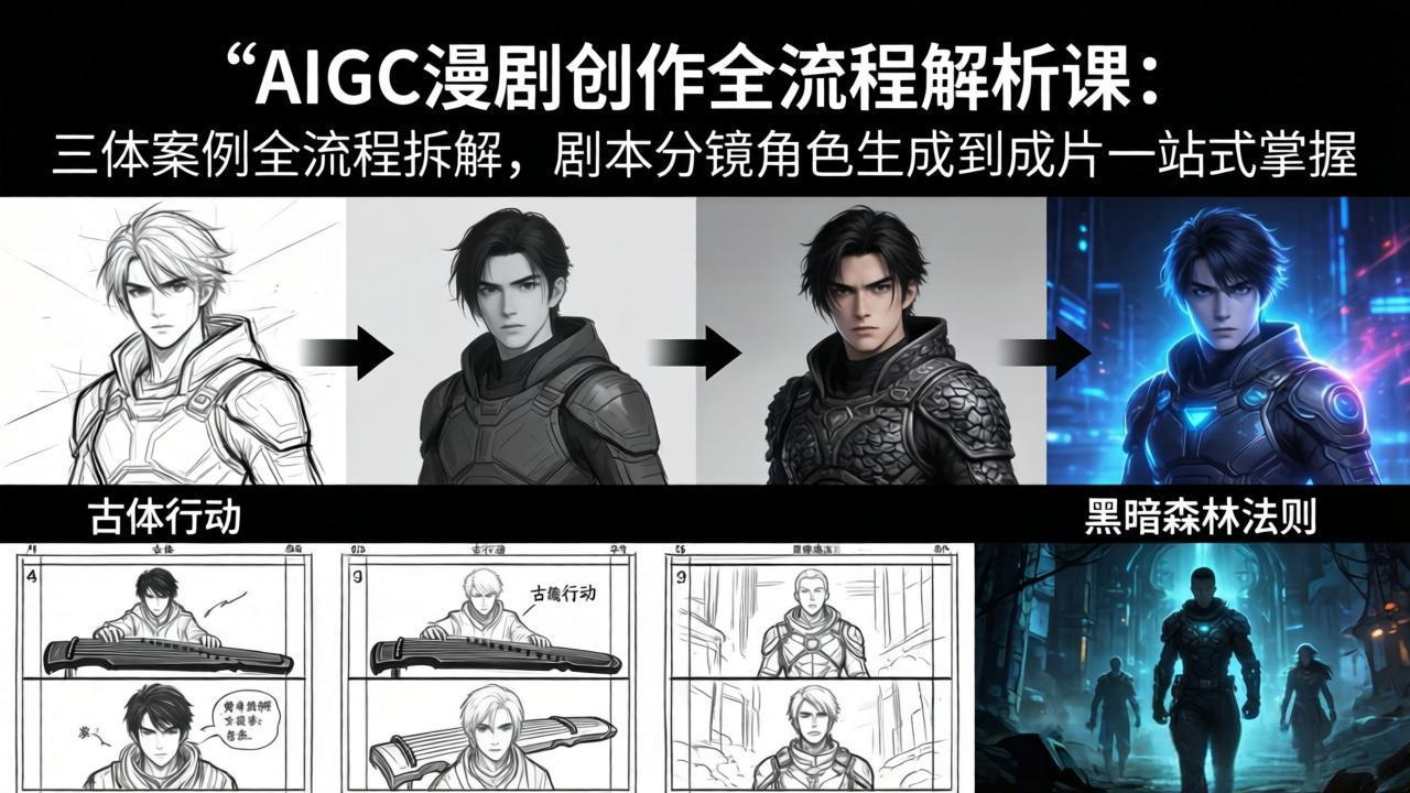 AIGC漫剧创作全流程解析课：三体案例全流程拆解，剧本分镜角色生成到成片一站式掌握-副业终点站