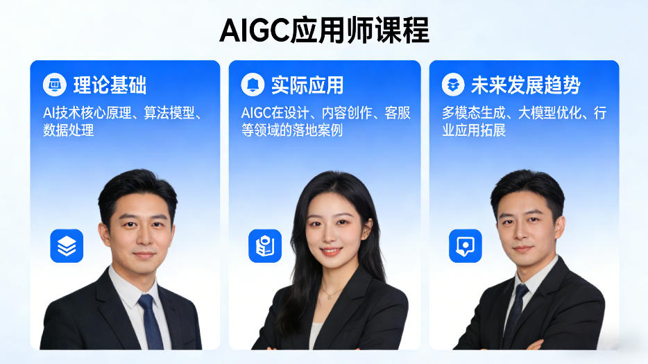AIGC应用师课程，覆盖了AI技术的理论基础、实际应用、以及未来发展趋势-副业终点站