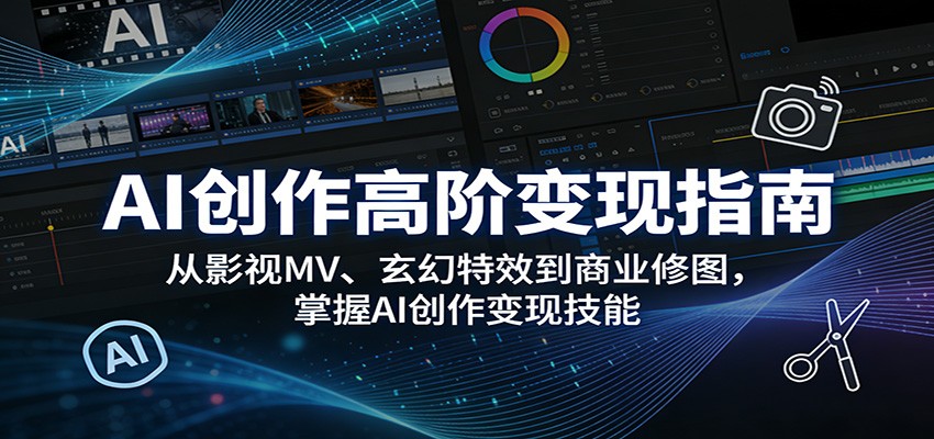 AI创作高阶变现指南：从影视MV、玄幻特效到商业修图，掌握AI创作变现技能-副业终点站