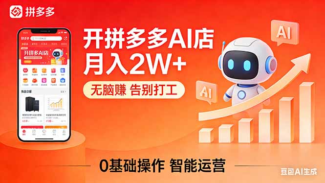 开一家拼多多AI店,月入2W+,无脑赚,告别打工,附SOP手册-副业终点站