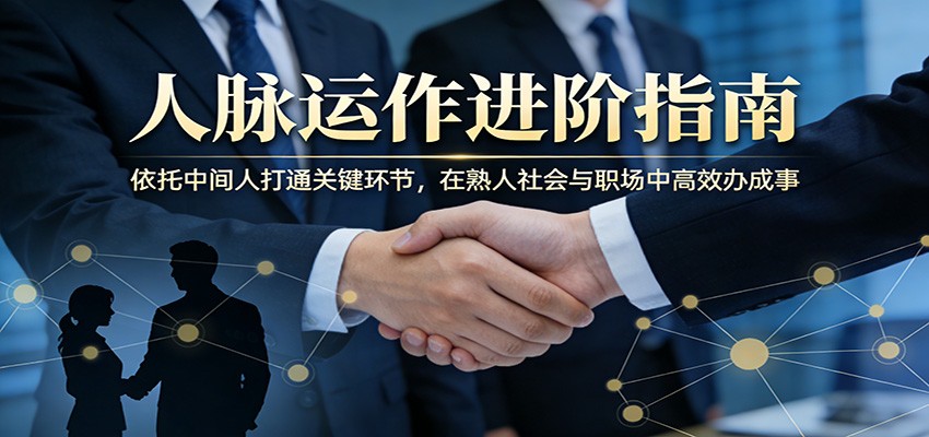 付费文章：人脉运作进阶指南，依托中间人打通关键环节，在熟人社会与职场中高效办成事-副业终点站