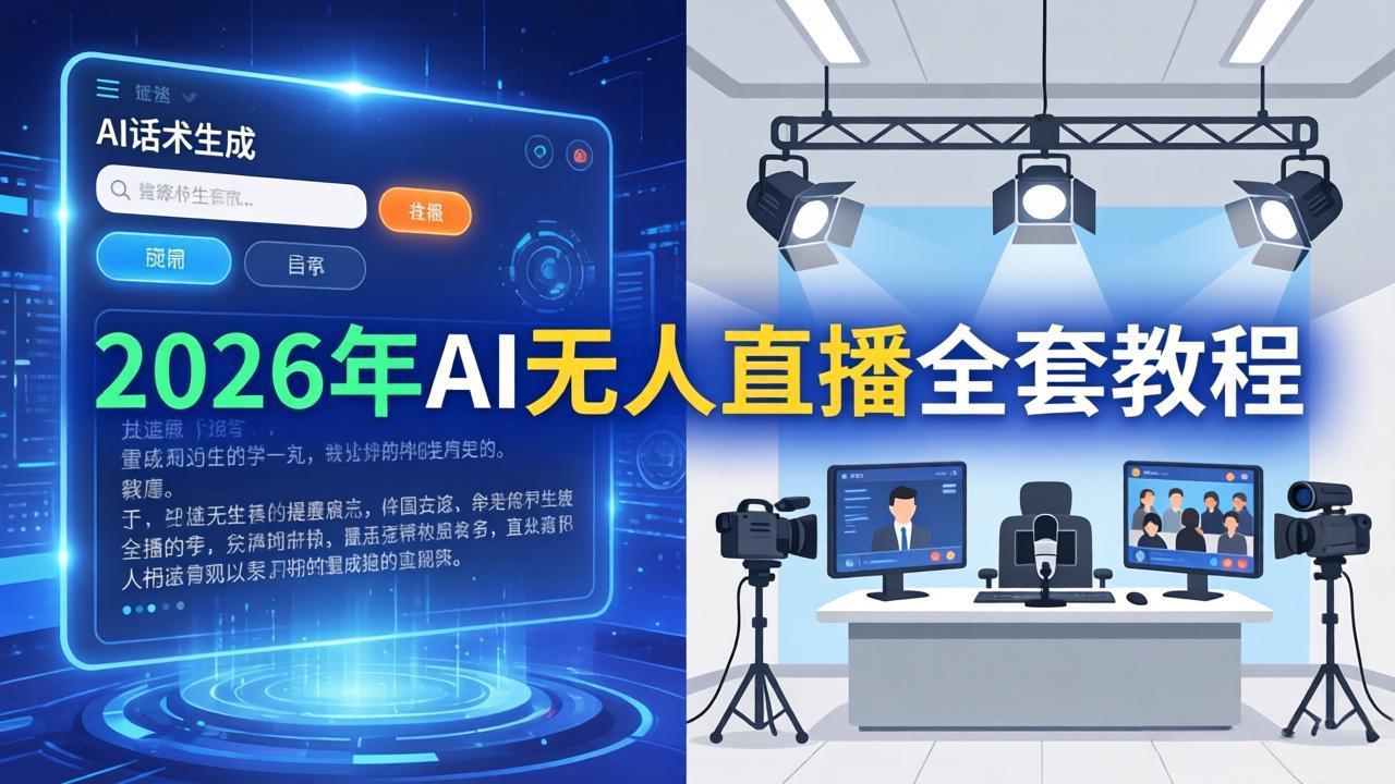 2026年AI无人直播全套教程:OBS安装+软件配置+直播间搭建+话术生成+一键开播实操-副业终点站